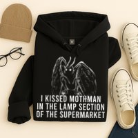 Mothman Cryptid I Kissed Mothman In The Lamp Section Hoodie