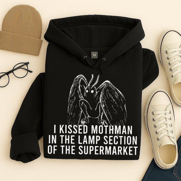 Mothman Cryptid I Kissed Mothman In The Lamp Section Hoodie