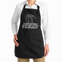 Mothman Cryptid I Kissed Mothman In The Lamp Section Apron