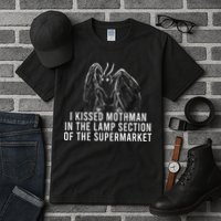 Mothman Cryptid I Kissed Mothman In The Lamp Section Tall T-Shirt