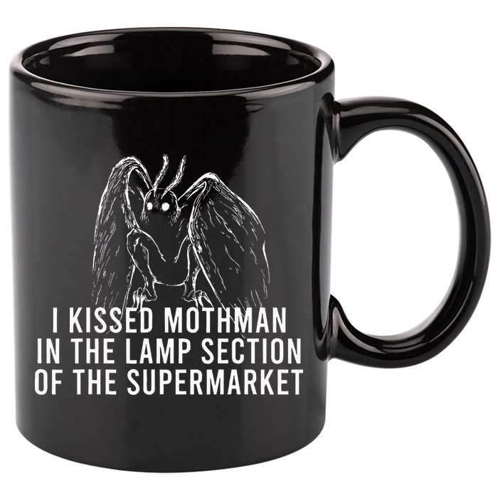 Mothman Cryptid I Kissed Mothman In The Lamp Section 11oz C Handle Ceramic Mug