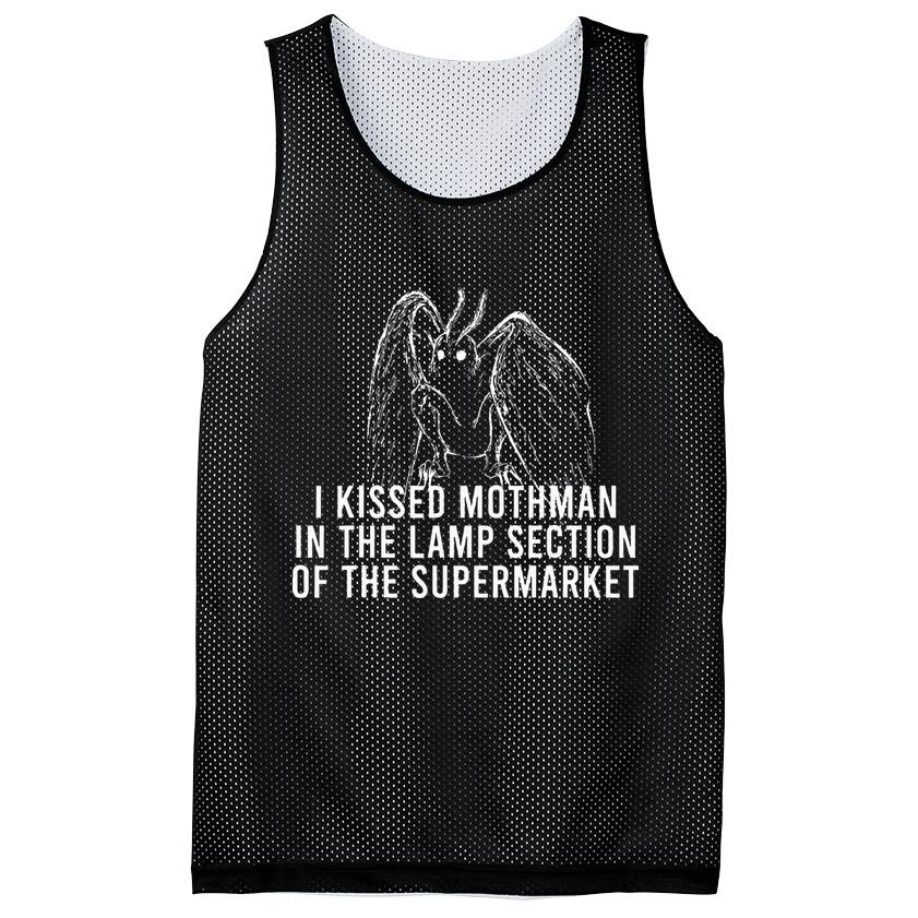 Mothman Cryptid I Kissed Mothman In The Lamp Section Mesh Reversible Basketball Jersey Tank
