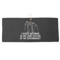 Mothman Cryptid I Kissed Mothman In The Lamp Section Large Microfiber Waffle Golf Towel
