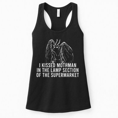 Mothman Cryptid I Kissed Mothman In The Lamp Section Womens Tank Top