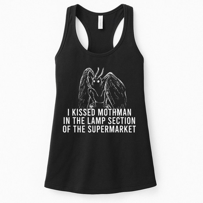 Mothman Cryptid I Kissed Mothman In The Lamp Section Womens Tank Top