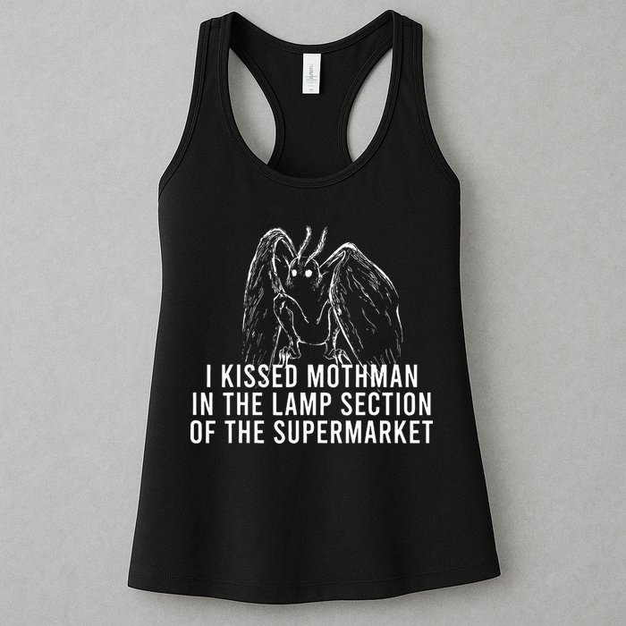 Mothman Cryptid I Kissed Mothman In The Lamp Section Womens Tank Top