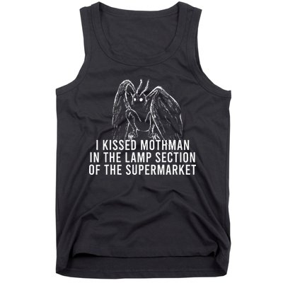 Mothman Cryptid I Kissed Mothman In The Lamp Section Tank Top