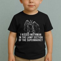 Mothman Cryptid I Kissed Mothman In The Lamp Section Toddler T-Shirt