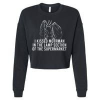 Mothman Cryptid I Kissed Mothman In The Lamp Section Cropped Pullover Crew