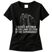 Mothman Cryptid I Kissed Mothman In The Lamp Section Womens T-Shirt