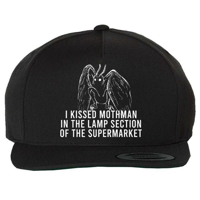 Mothman Cryptid I Kissed Mothman In The Lamp Section Wool Snapback Cap
