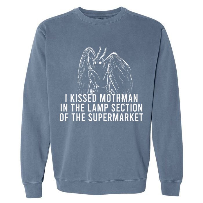 Mothman Cryptid I Kissed Mothman In The Lamp Section Garment-Dyed Sweatshirt