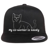 My CoWorker Is Needy Funny Work From Home Cat Flat Bill Trucker Hat