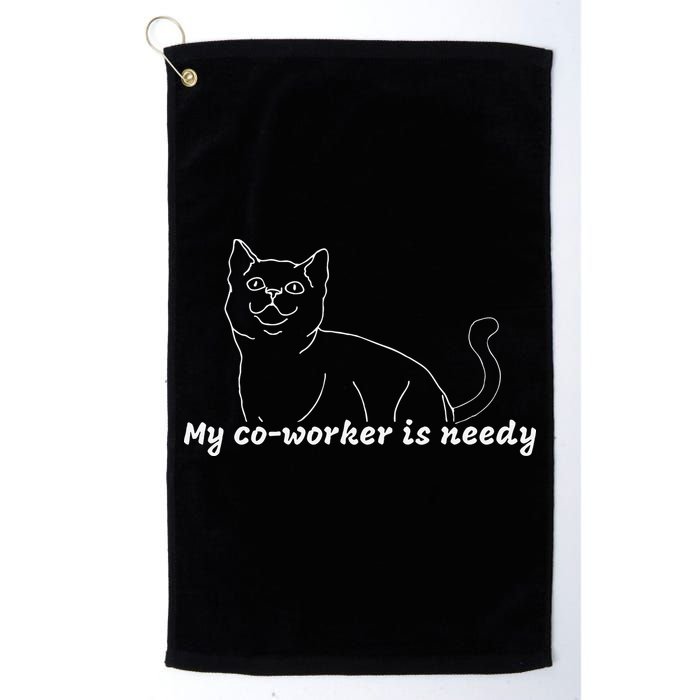 My CoWorker Is Needy Funny Work From Home Cat Golf Towel