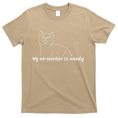 My CoWorker Is Needy Funny Work From Home Cat T-Shirt