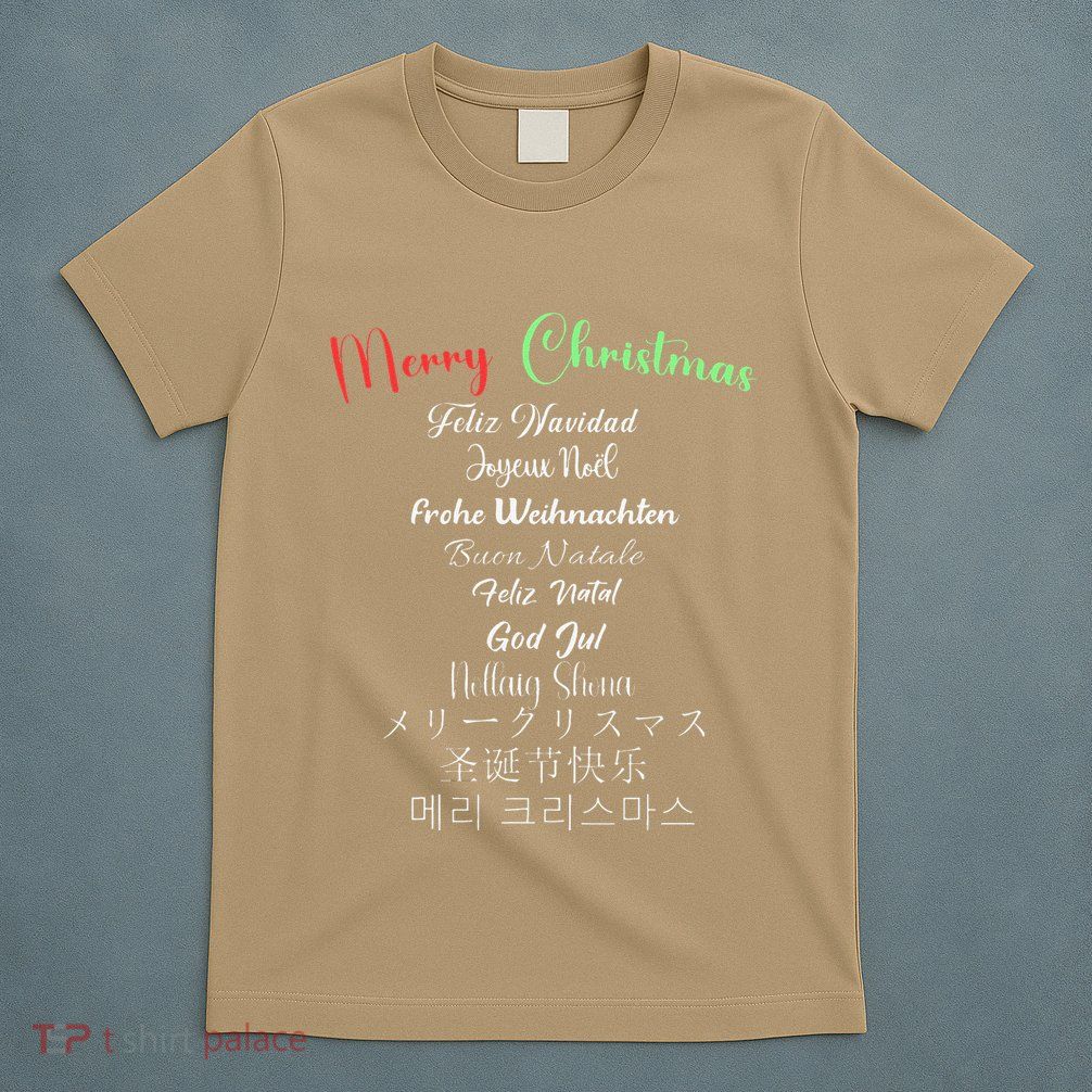 Merry Christmas In 11 Languages Multi Language Christmas T-Shirt