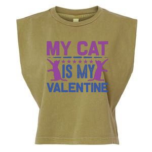 My Cat Is My Valentine Garment-Dyed Women's Muscle Tee