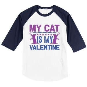 My Cat Is My Valentine Baseball Sleeve Shirt