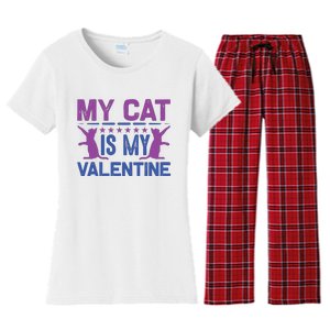 My Cat Is My Valentine Women's Flannel Pajama Set