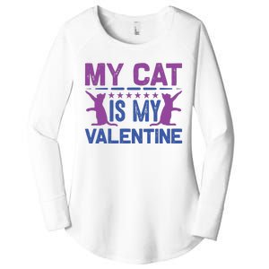 My Cat Is My Valentine Women's Perfect Tri Tunic Long Sleeve Shirt