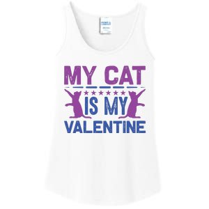 My Cat Is My Valentine Ladies Essential Tank