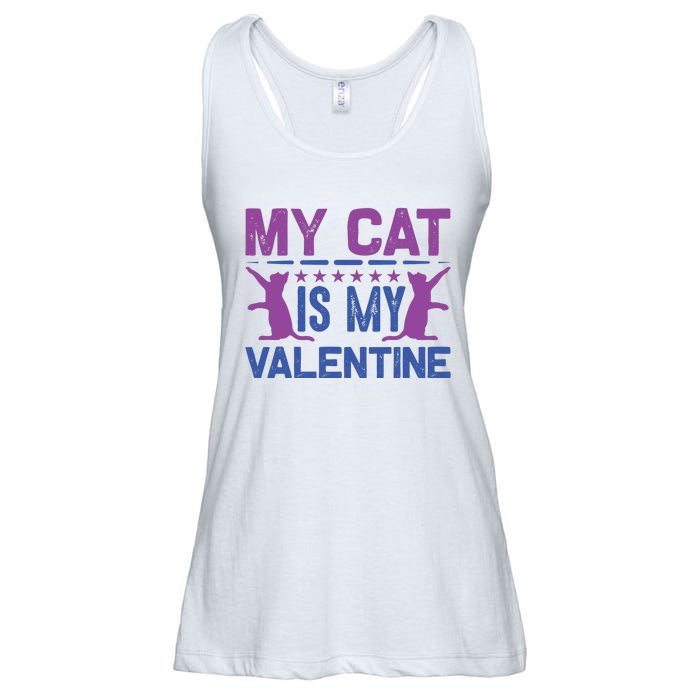 My Cat Is My Valentine Ladies Essential Flowy Tank