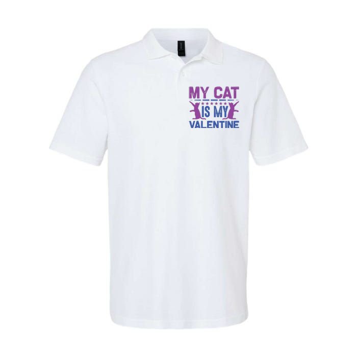 My Cat Is My Valentine Softstyle Adult Sport Polo