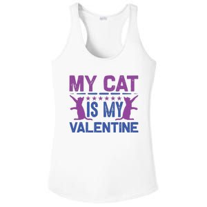 My Cat Is My Valentine Ladies PosiCharge Competitor Racerback Tank