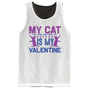 My Cat Is My Valentine Mesh Reversible Basketball Jersey Tank