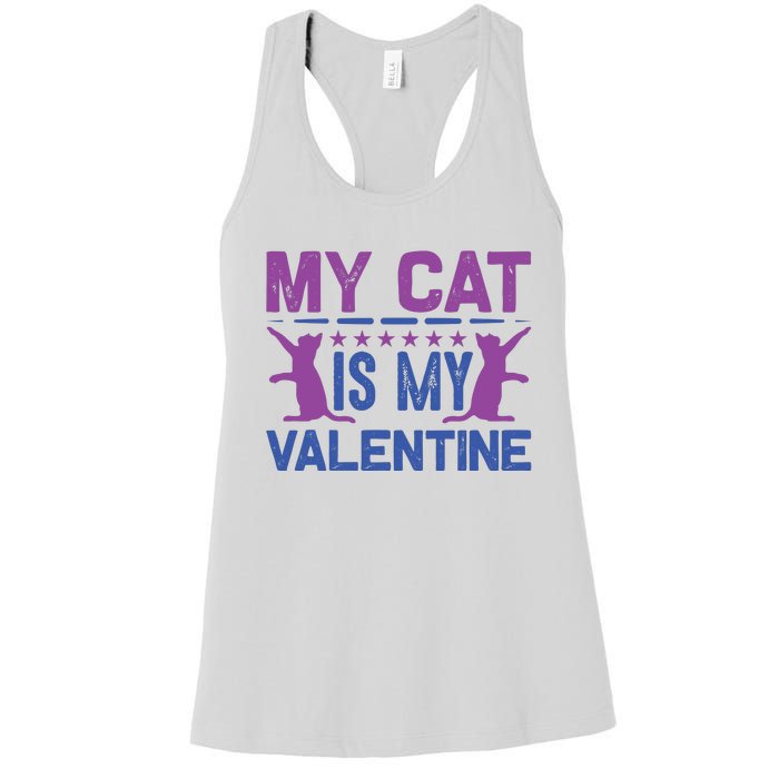 My Cat Is My Valentine Women's Racerback Tank