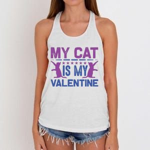 My Cat Is My Valentine Women's Knotted Racerback Tank