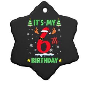 Merry Christmas ItS My 6th Birthday Xmas Women Ceramic Star Ornament