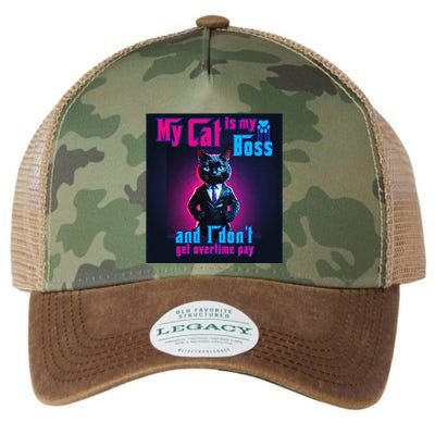 My Cat Is My Boss... And I DonT Get Overtime Pay Legacy Tie Dye Trucker Hat