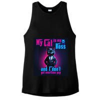 My Cat Is My Boss... And I DonT Get Overtime Pay Ladies PosiCharge Tri-Blend Wicking Tank