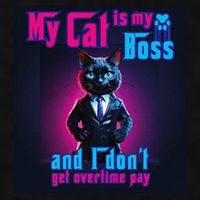 My Cat Is My Boss... And I DonT Get Overtime Pay Ladies PosiCharge Tri-Blend Wicking Tank