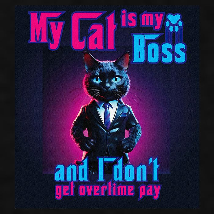 My Cat Is My Boss... And I DonT Get Overtime Pay Ladies PosiCharge Tri-Blend Wicking Tank