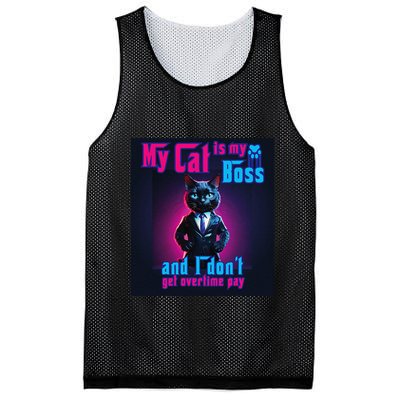 My Cat Is My Boss... And I DonT Get Overtime Pay Mesh Reversible Basketball Jersey Tank