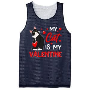 My Cat Is My Valentine Cute Valentines Day Cat Dad Cat Mom Mesh Reversible Basketball Jersey Tank