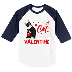 My Cat Is My Valentine Cute Valentines Day Cat Dad Cat Mom Baseball Sleeve Shirt