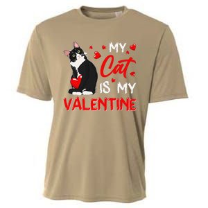 My Cat Is My Valentine Cute Valentines Day Cat Dad Cat Mom Cooling Performance Crew T-Shirt