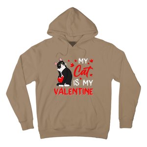 My Cat Is My Valentine Cute Valentines Day Cat Dad Cat Mom Hoodie