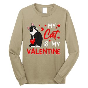 My Cat Is My Valentine Cute Valentines Day Cat Dad Cat Mom Long Sleeve Shirt