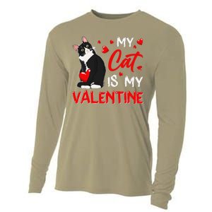 My Cat Is My Valentine Cute Valentines Day Cat Dad Cat Mom Cooling Performance Long Sleeve Crew