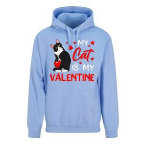 My Cat Is My Valentine Cute Valentines Day Cat Dad Cat Mom Unisex Surf Hoodie