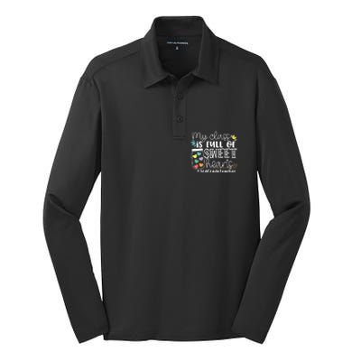 My Class Is Full Of Sweet Hearts 3rd Grade Teacher Gift Silk Touch Performance Long Sleeve Polo