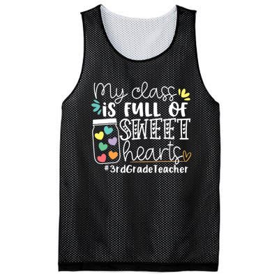 My Class Is Full Of Sweet Hearts 3rd Grade Teacher Gift Mesh Reversible Basketball Jersey Tank