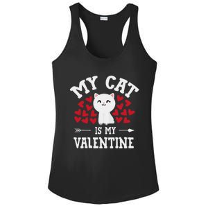 My Cat Is My Valentine Cute Valentines Day Cat Lover Ladies PosiCharge Competitor Racerback Tank