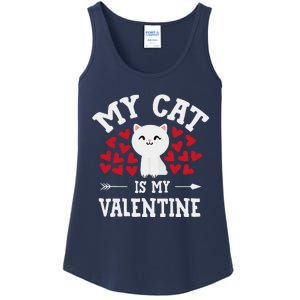 My Cat Is My Valentine Cute Valentines Day Cat Lover Ladies Essential Tank