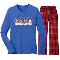 Merry Catmas ItS Ffreezing Season Meowy Christmas Meaningful Gift Women's Long Sleeve Flannel Pajama Set 