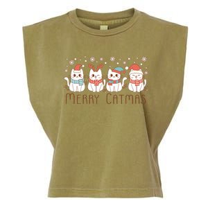 Merry Catmas ItS Ffreezing Season Meowy Christmas Meaningful Gift Garment-Dyed Women's Muscle Tee